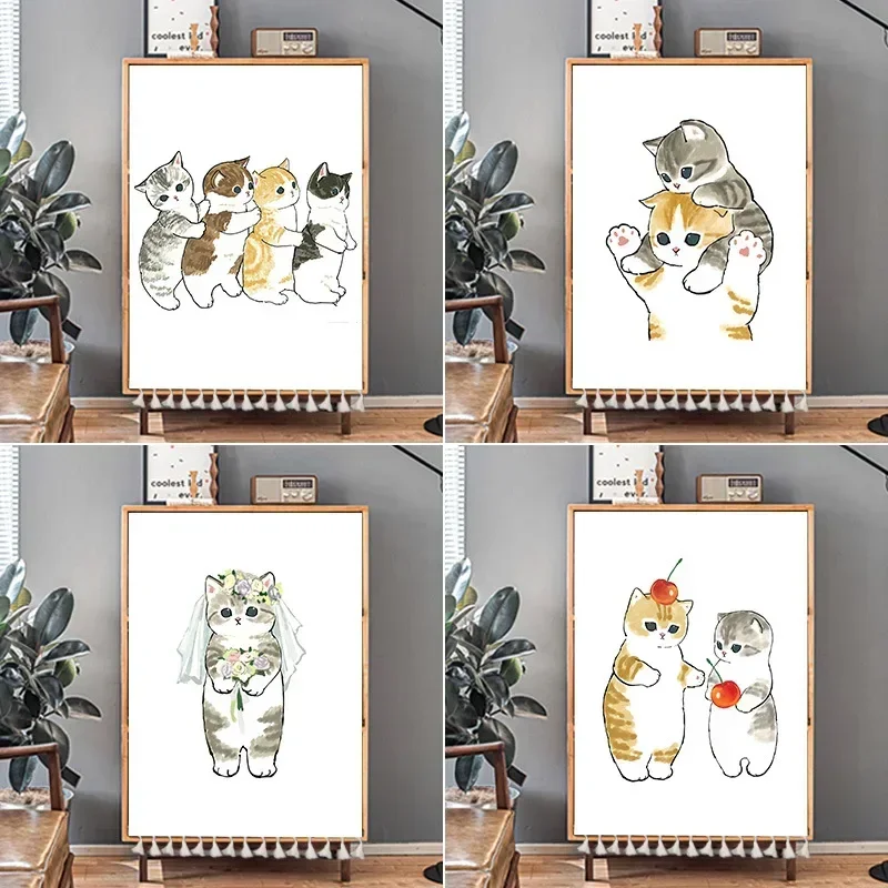 Roztomilé mačky skrinky krátke záclony karikatúra zvierat Animal Half Curtain DustodoPusp Atter pre topánky Kuchyňa Kuchy