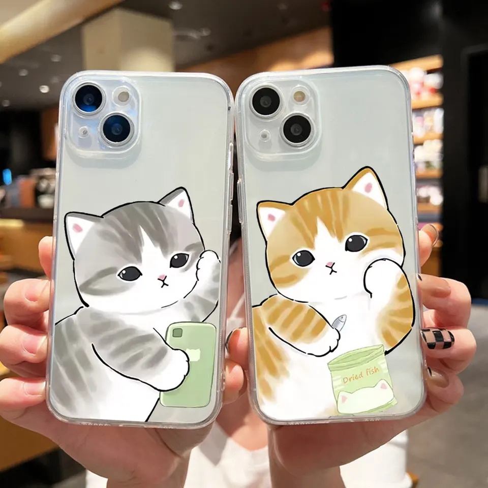Roztomilé milovníci mačiek pre zvieratá telefóny pre samsung galaxy S24 S23 S22 S21 S20 Ultra Plus Fe 5G Clear Soft Covers spárované fondy
