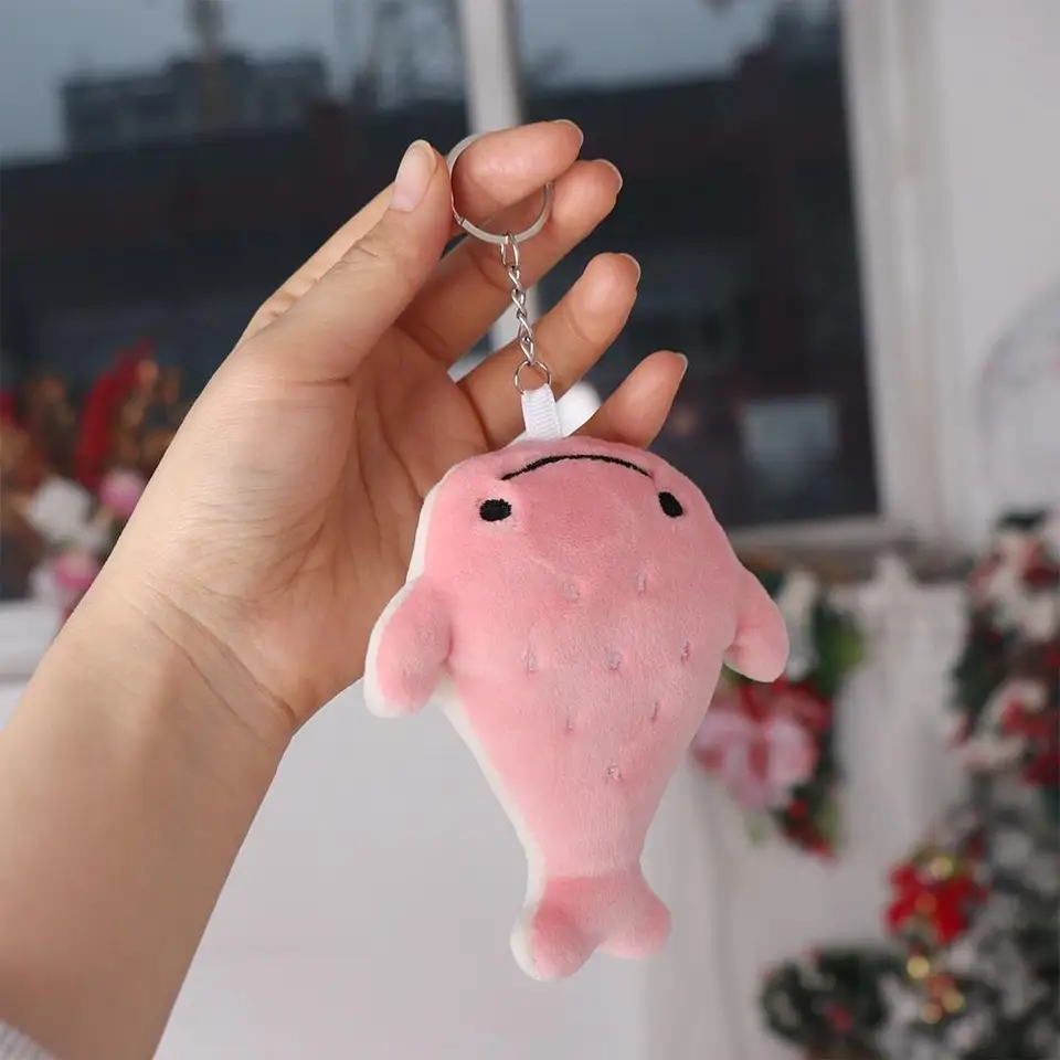 Roztomilé mäkké zvierací veľryby Doll Plush mobilný telefón vrecko prívesok karikatúra Keychain krásne dievča Detský darček