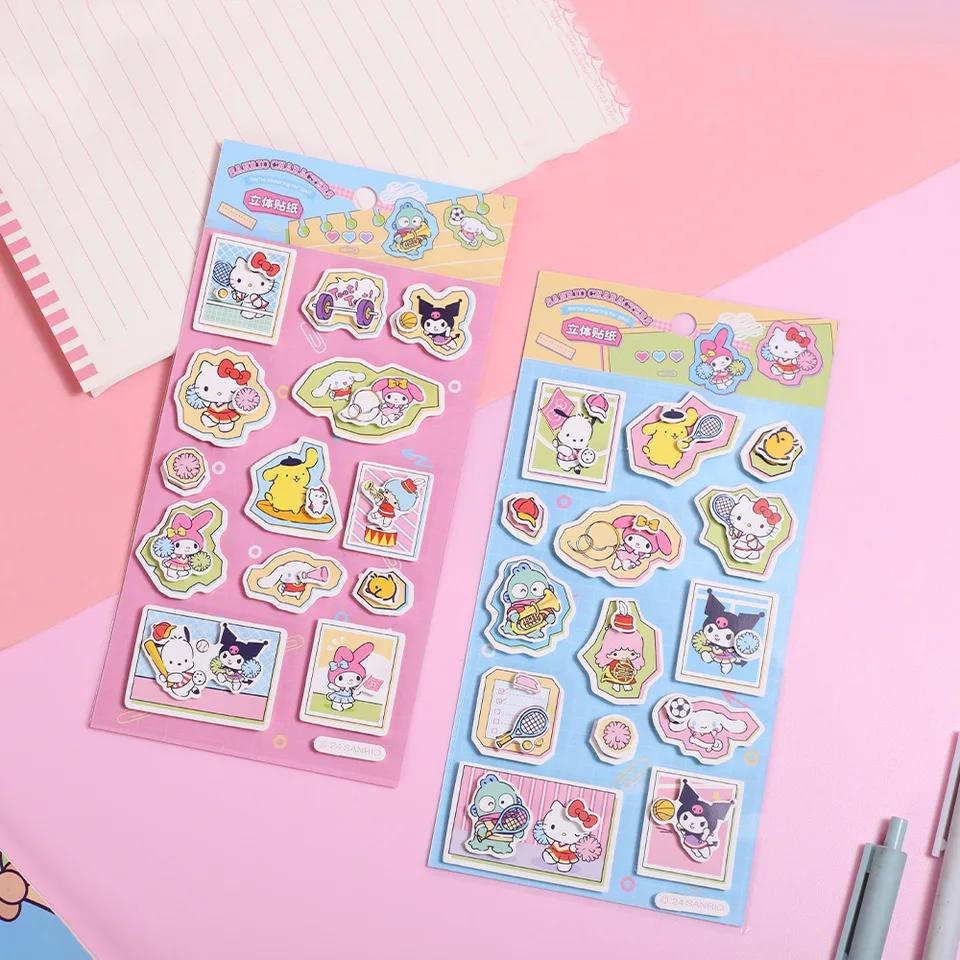 Roztomilé nálepky Sanrio Rôzne štýly silné lepidlo ľahké ľahké prenášanie a ukladanie dekoratívnej príručky pre domácich majstrov