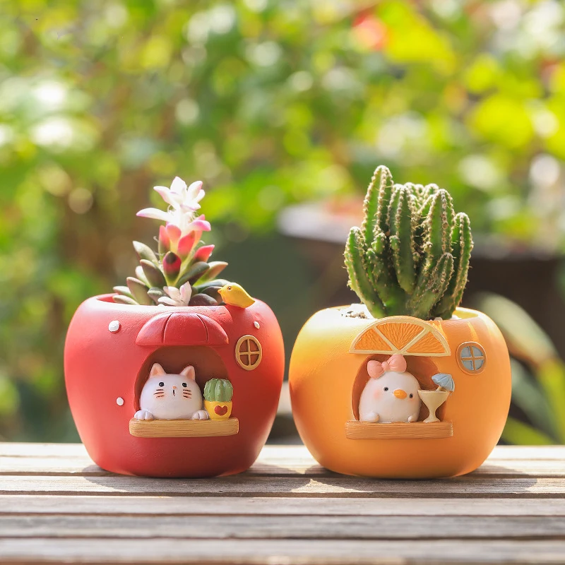 Roztomilé ovocné tematické kvetináče pre sukulenty rastliny kvetinové kvetináče dekoratívne ornament Fairy Garden figurín domáci stôl dekorácia