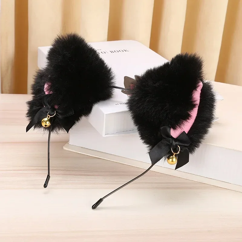 Roztomilé plyšové mačky uší na vlasy a zima Nové mačacie králičie uši Fox Animal Ears Headband Sexy ženská kotva zvončeka hlavy