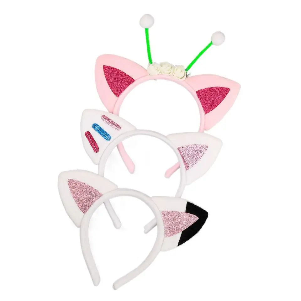 Roztomilé plyšové vlasy na vlasy Kaderové doplnky Prázdniny zvieratá Zvieratá Cat Uši na vlasy Prom Cosplay Hairband Girl