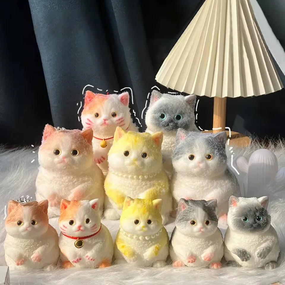 Roztomilé rozkvitnené reliéfové stláčanie hračiek pre mačky veľké s hrôzou povrchu Cat Cat Cat Cat Fidget Relife Stres Stres hračky silikónová úzkosť relaxácia