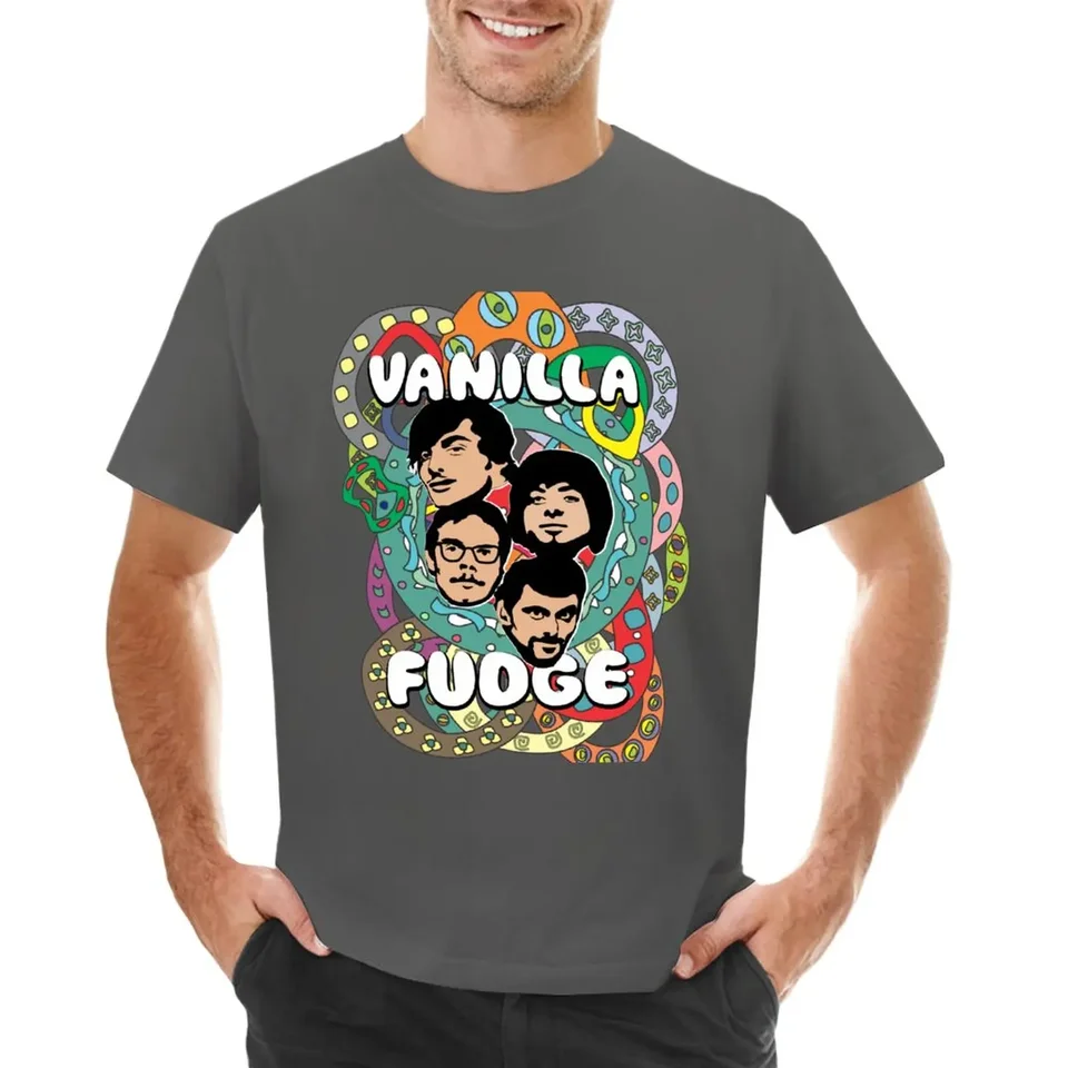 roztomilé topy plus veľkosti vrcholy obyčajné čierne tričko Vanilla Fudge Trič