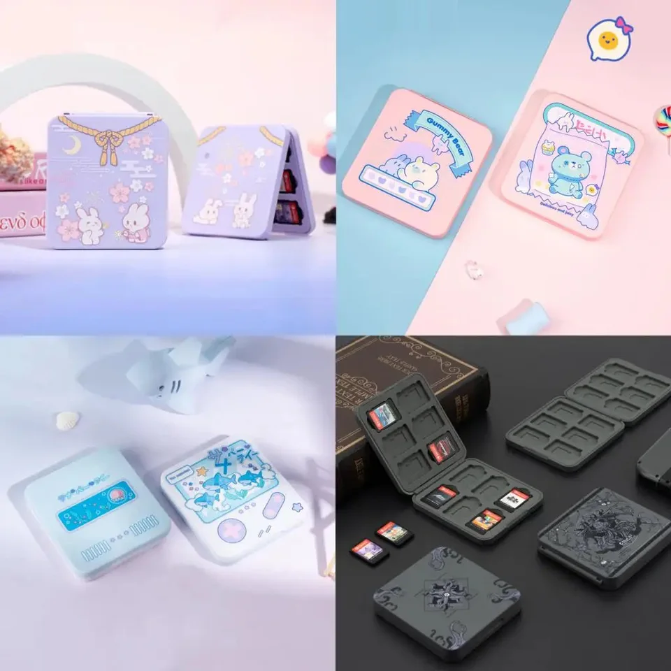 Roztomilé tvrdé herné karty herné karty úložný box Ochranné puzdro Držiteľ pre Nintendo Switch OLED NS Lite Memory TF Cover Cover Accessories