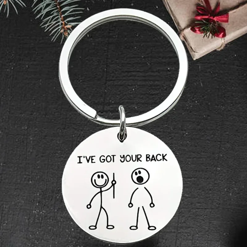 Roztomilé vtipné darčeky Najlepší priateľ Keychain prívesok I Got Your Your Back Stick Figures Key retiazka Klávesový kľúče priatelia BFF Besties Companion