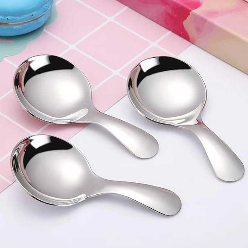 Roztomilé z nehrdzavejúcej ocele Kuchynská lyžica krátka rukoväť Cukor Salt Sals Spice Lyžica korenie