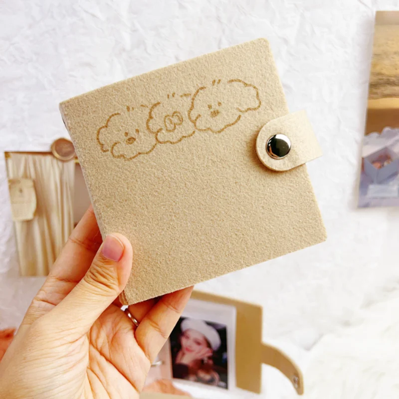 Roztomilý 3 -palcový držiteľ fotokard KPOP dvakrát idolové karty Binder Leting Live Instax Mini Photo album Známka kniha Kórea Wool Felt