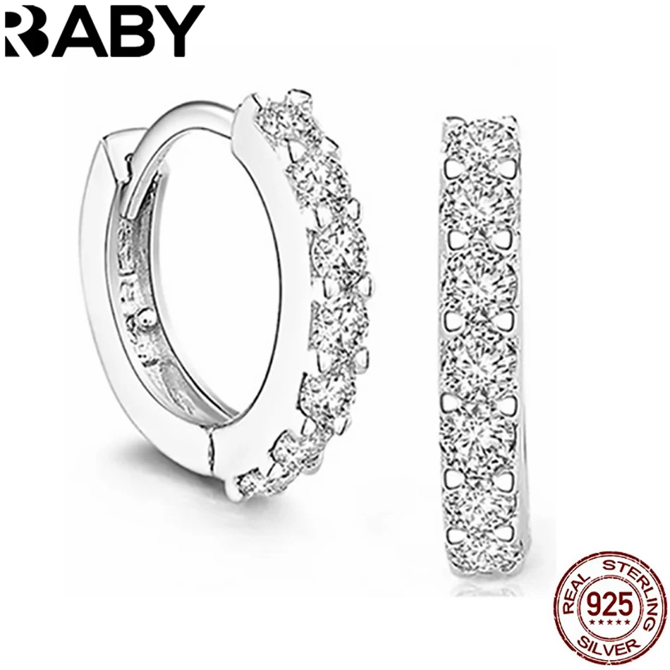 Roztomilý 925 Sterling Silver náušnice zirkónový obruč pre grily žena svadba krásna slučka roztomilé šperky
