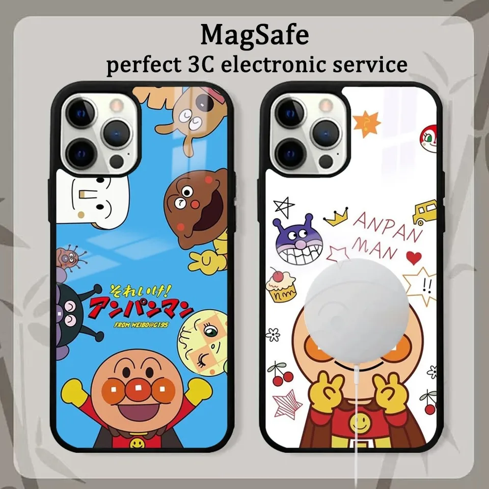 Roztomilý A-Anpanman Strong Telefón pre iPhone 16 15 14 13 12 11 Pro Max Plus Mini Magsafe Mirror Wireless Magnetic Cover