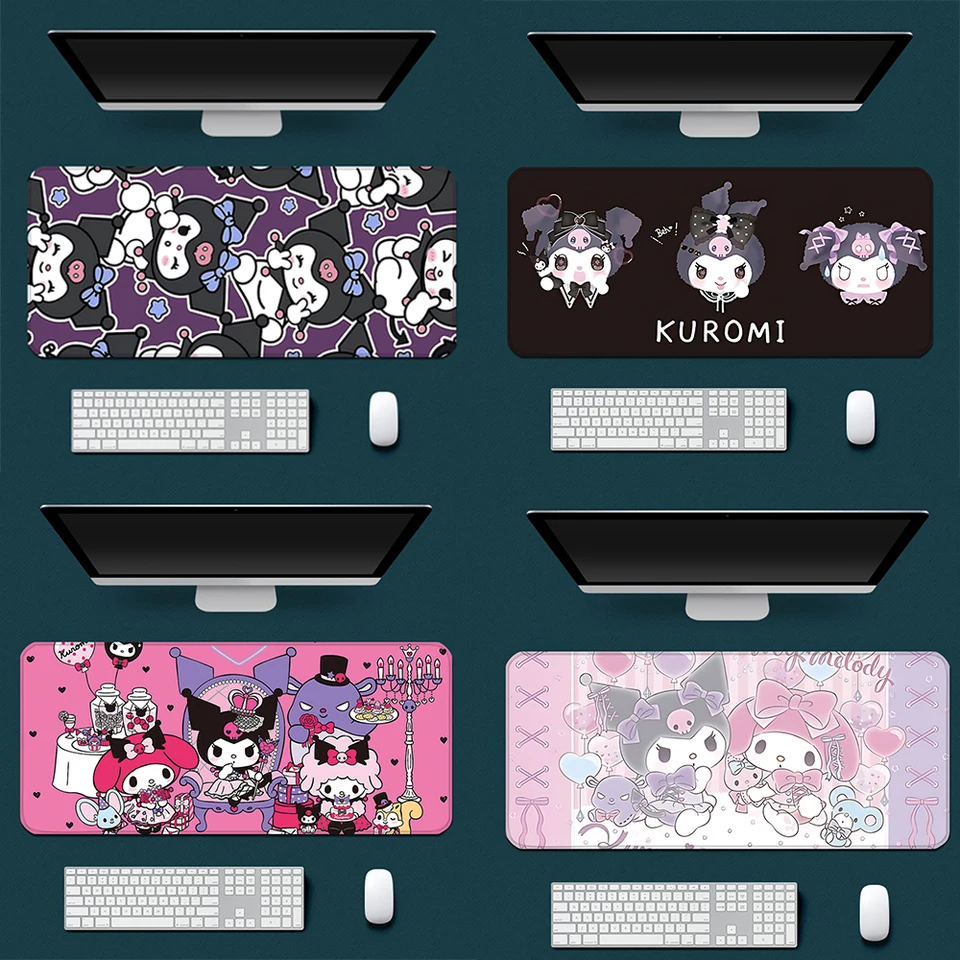 Roztomilý anime Kuromi Mouspad HD tlačiareň počítačových hráčov Locking Edge Non-Slip Mouse Pad XXL90X40CM Klávesnica PC Desk Pad Pad