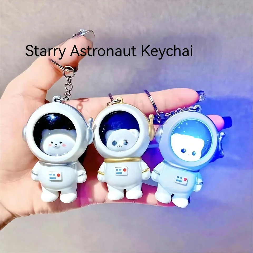Roztomilý astronaut medveď nočné ľahké svetlo kľúča žiariace vesmírny priestor tematický kúzlo pre darčeky študentov
