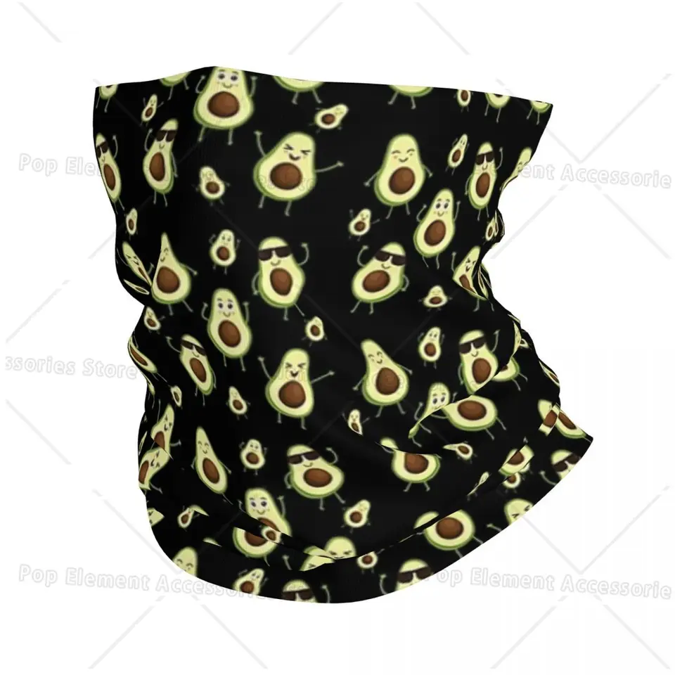 Roztomilý avokádový vzor bandana krk gaiter tlatená maska ​​Multifunkčný pokrývok poklesy hlavy vonkajšie športové unisex dospelých celú sezónu