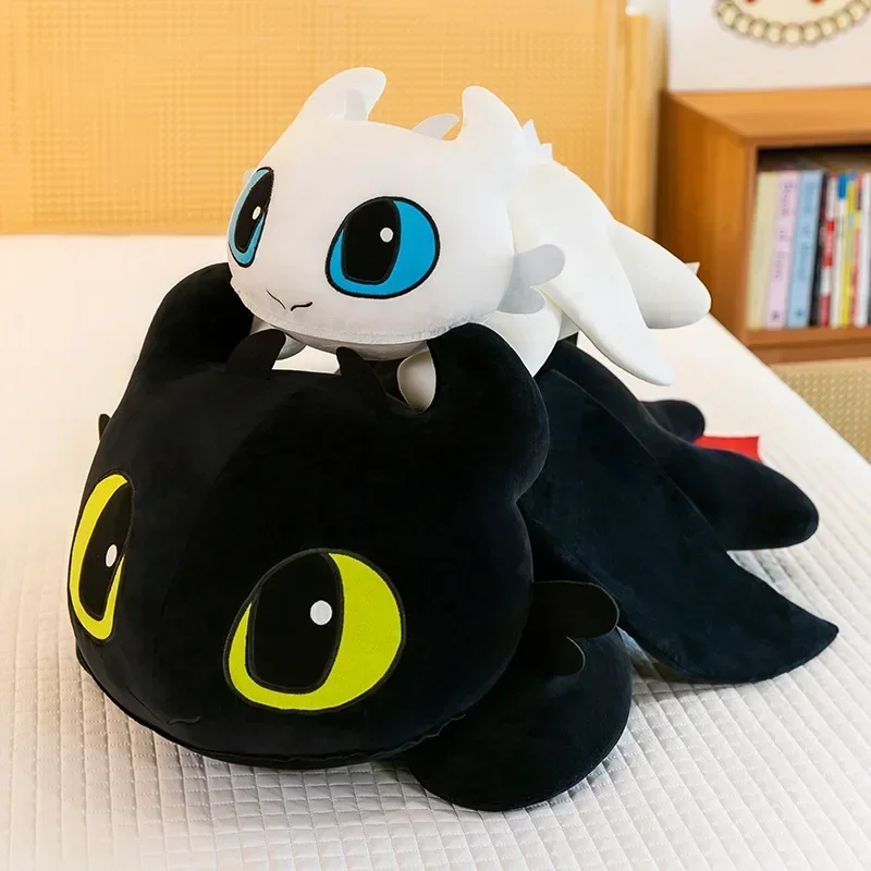 Roztomilý bezzubý plnený vankúš Light Fury drak plyšový chrbát vankúš na karikatúru Bionicle Night Furia vankúš domáca dekorácia
