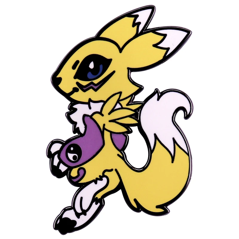 Roztomilý Chibi Renamon Enamel Pin Game Game Digimon Adventure Character Badge Gift Gift Collection