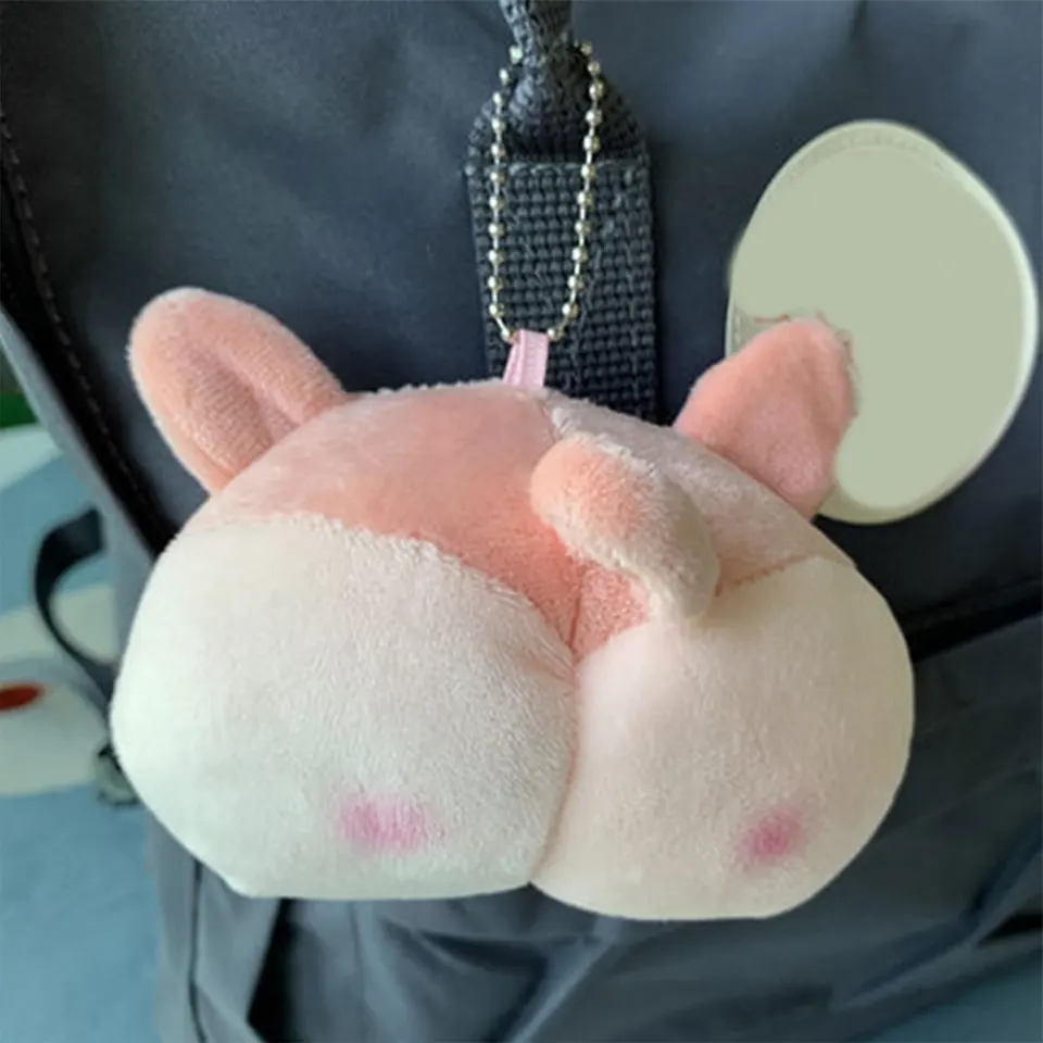 Roztomilý Corgi zadok plyšová bábika Keychain mäkké vypchávky zvierat Klávesové kúzlo Kúpeľ Kúpeľ Ornament Ozdobné vtipné vianočné darčeky