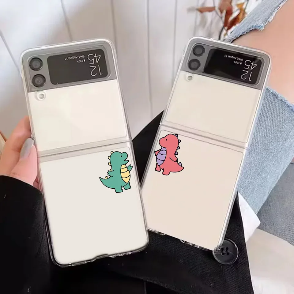 Roztomilý dinosaurus pár spárovaných vzorov pre Samsung Galaxy Z flip6 flip4 flip4 flip4 6 5 4 3