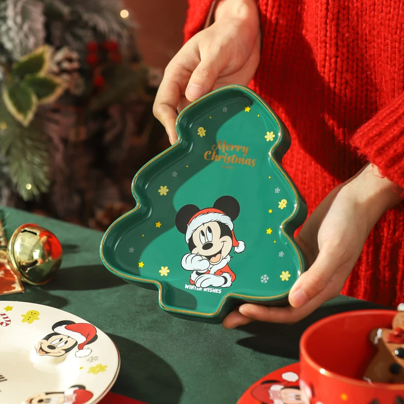 Roztomilý Disney Mickey vianočné misky a taniere keramické misky Tvarware jedálenská misa s obmedzeným tvarovým tanierom súprava vianočné darček