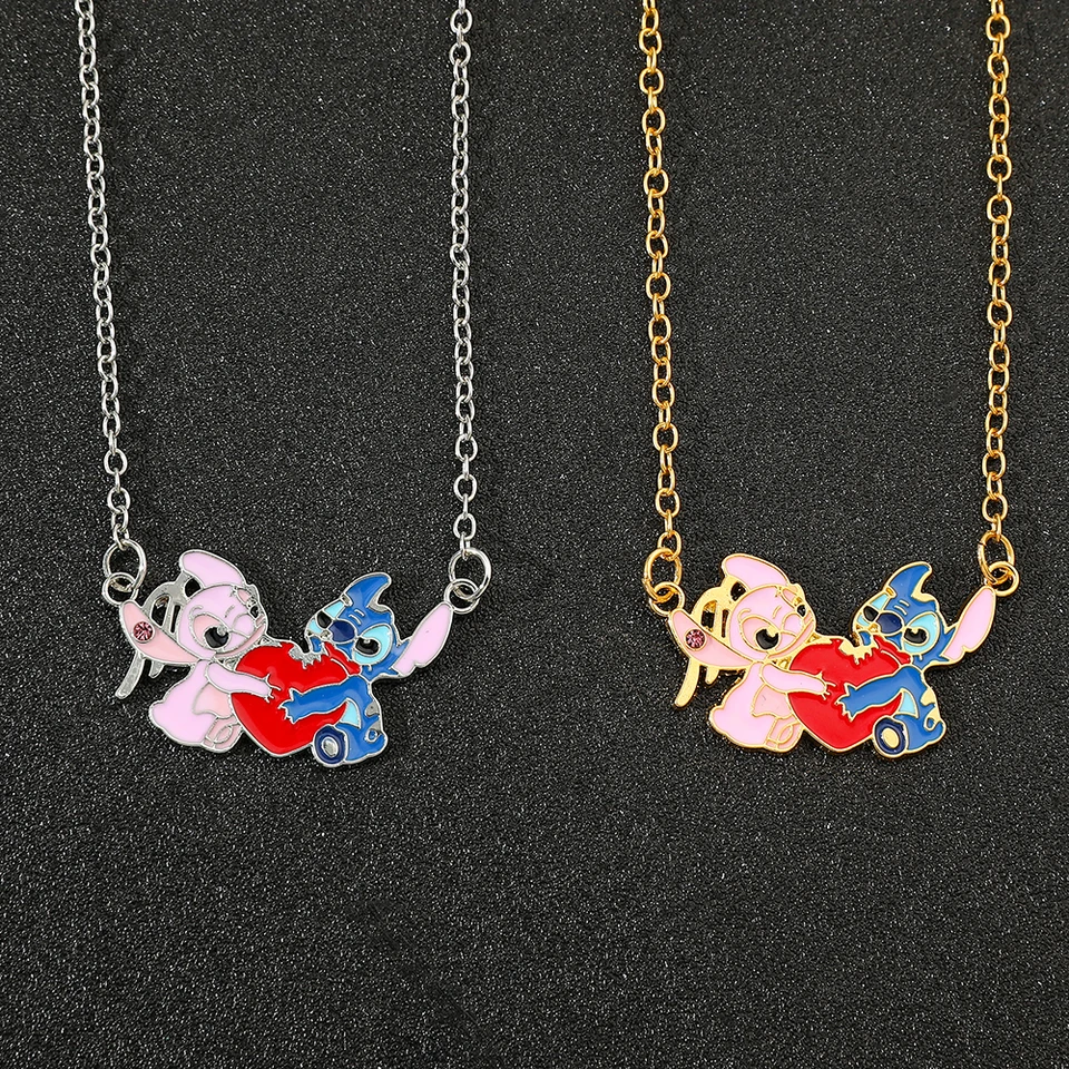 Roztomilý Disney Stitch Cartoon náhrdelník mladistvá sladká dievčenská retiazka darček pre vaše obľúbené dievča