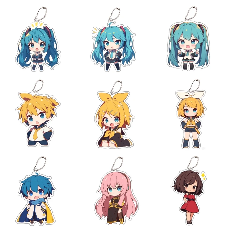 Roztomilý Hatsune Miku akryl Keychain Anime Periférny karikatúra batohový prívesok Itabag Decorácie kawaii darček pre priateľa