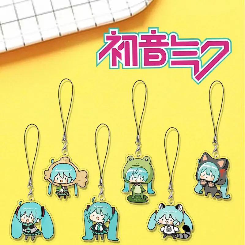 Roztomilý Hatsune Miku Nový sladký a kreatívny dvojrozmerný animácia Periférna prenosná prenosná reťaz mobilných telefónov Dekoratívny prívesok