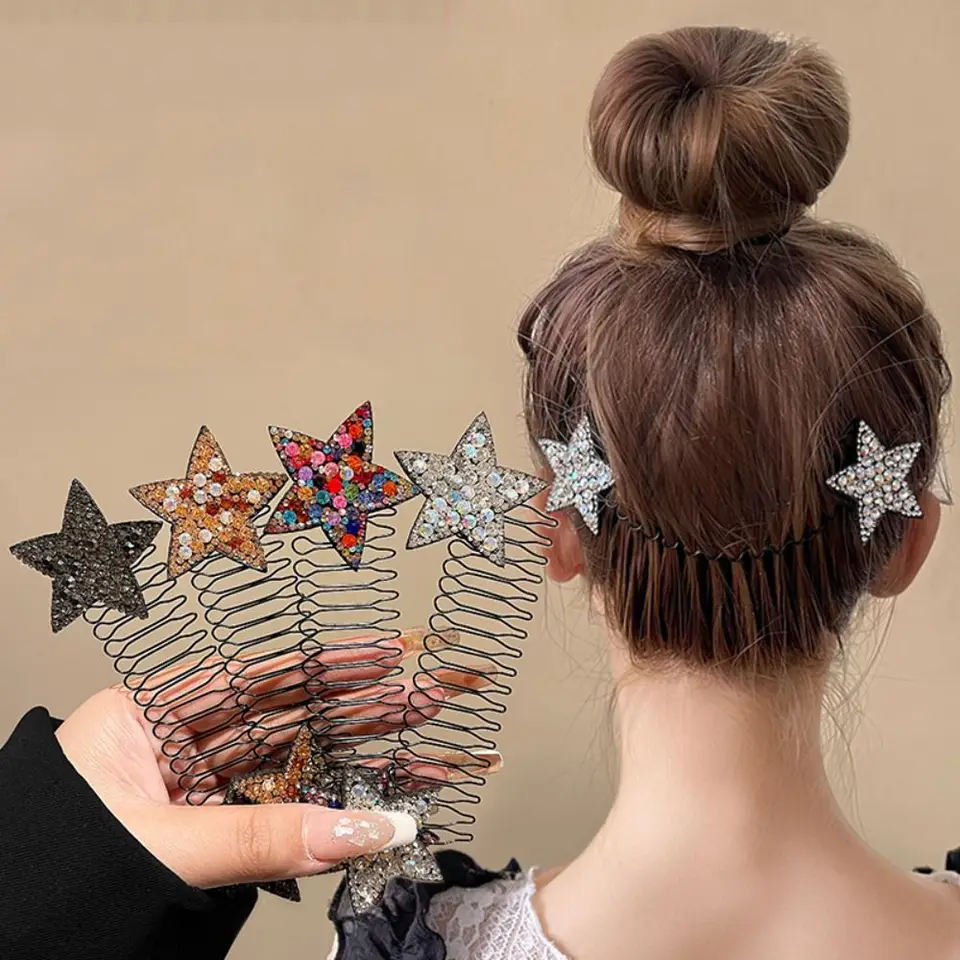 Roztomilý kamienok u tvaru styling vlasov hrebeň Butterfly hviezda neviditeľné ďalšie držiak na vlasy