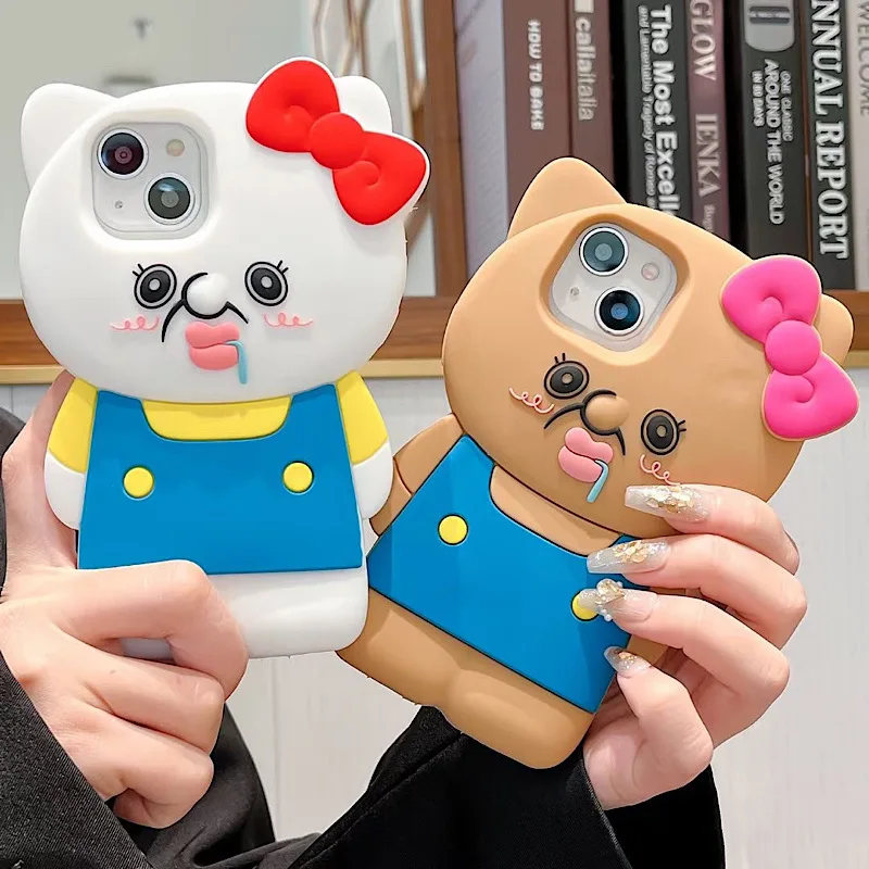 Roztomilý karikatúra 3d Bangbang KT vhodné pre iPhone 14 Pro Max Pase puzdro Anti Drop Full Balíček 11 12 13 14 15 Soft Case Phone Prot