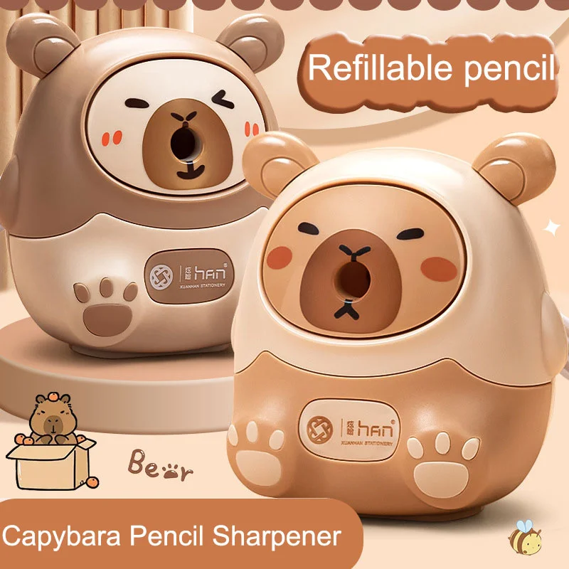 Roztomilý karikatúra Capybara Ručná kľuka Mechanická ceruzka orezávač ceruzky