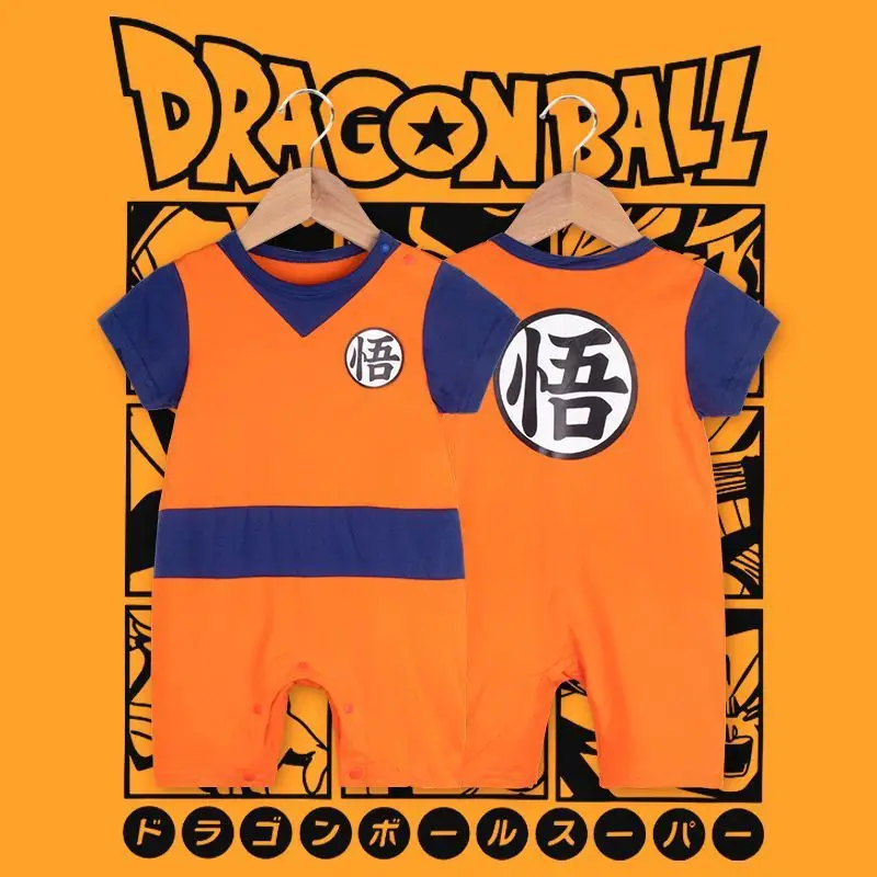 Roztomilý karikatúra goku detská kombinéza Dragon Ball Z Anime cosplay baby comper novorodenecká bavlna mäkká a pohodlná priedušná unisex