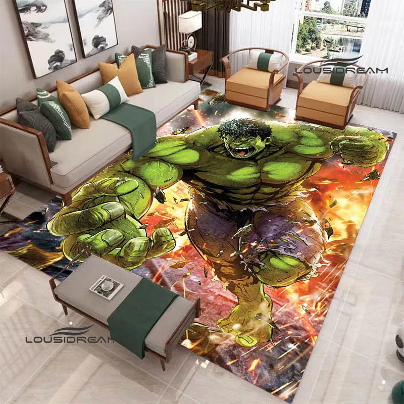 Roztomilý karikatúra Hulk Vytlačený koberec obývacia izba Spálňa Koberec nekĺzaný kobercový spálň