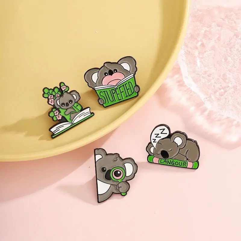 Roztomilý karikatúra Koala smalt brošň
