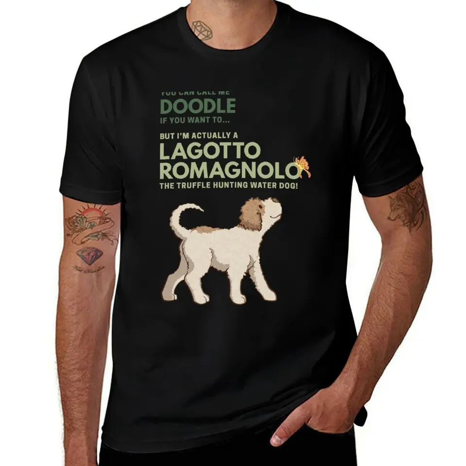 Roztomilý karikatúra Lagotto Romagnolo Purebred Dog. Nie čmáranica. Tričko Street Wear plus veľkosti topy obyčajné tričká Muži