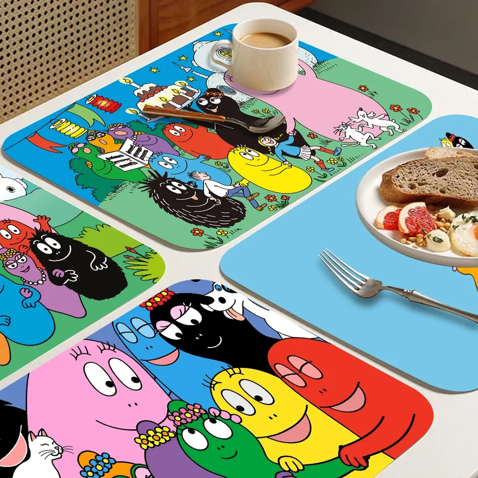 Roztomilý karikatúra Les Barpapa Family Kitchen Draining Rat Mon-Slaty Drain Dish Rats odolné vankúšanky s prachom odolné voči prášku