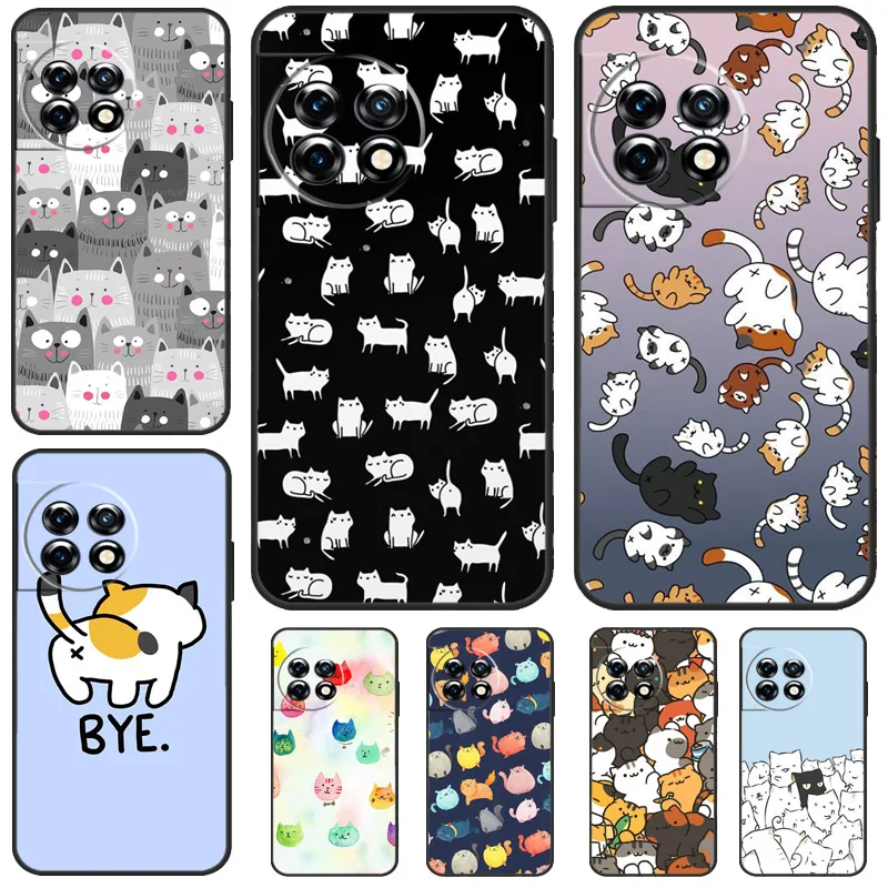 Roztomilý karikatúra mačiek pre OnePlus 12 12R 11 9 10 Pro 8T 9R 10T 10r OnePlus Nord N10 N20 2T CE 2 3 Lite Cover