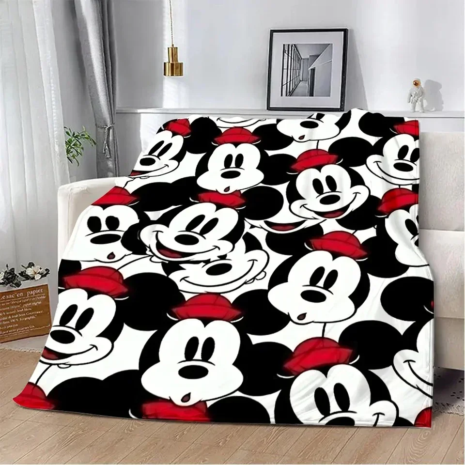 Roztomilý karikatúra Mickeys Mouse Vytlačená prikrývka piknikových prikrývok Teplá prikrývka mäkká a pohodlná prikrývka domáce cestovanie k narodeninám darček