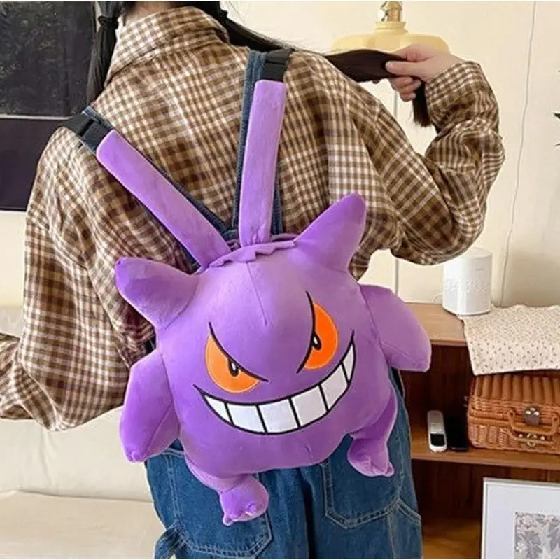 Roztomilý karikatúra Pokemon Gengar plyšná bábika Nový karikatúra bábika batoh s jedným ramenným taškou