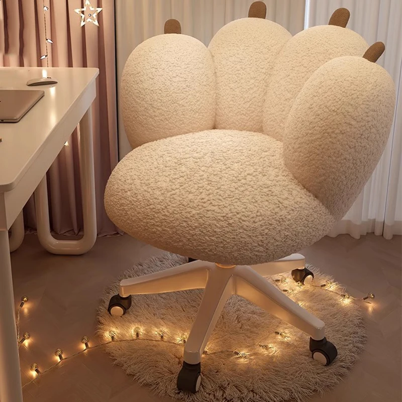 Roztomilý kawaii kancelárske kreslo počítač Playseat Stočná márnosť trón trón dizajnér Študijárka Kancelária Kreslo Soft Stoel Salon Furniture