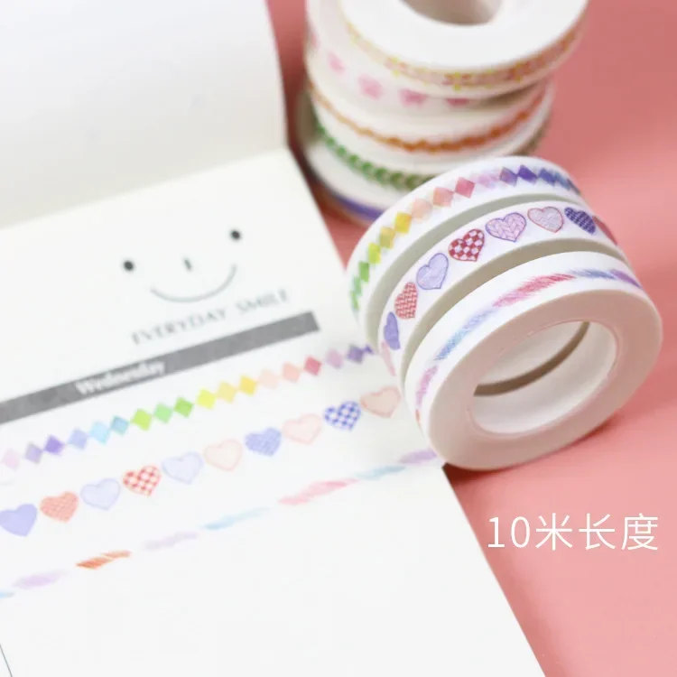 Roztomilý kawaii washi pásková súprava denník Dodávky Masking Tapes Washy Organizátor Washitape Pastel Kórejské kancelárske potreby svadobné nálepky