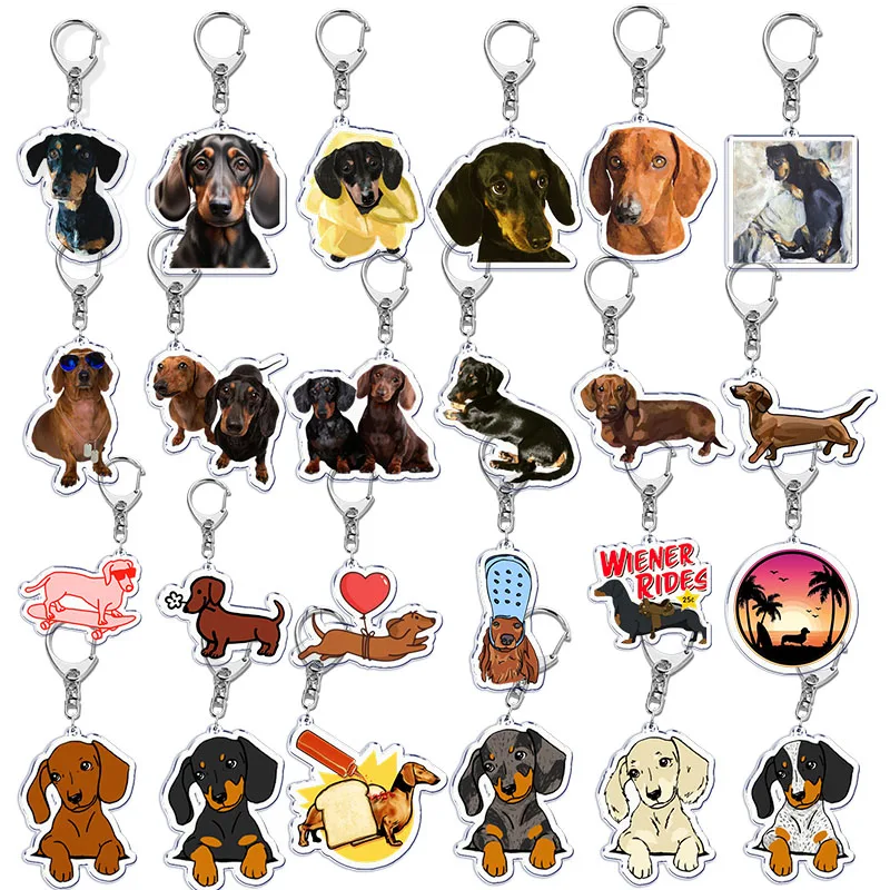 Roztomilý klobásový psí reťaz kľúče kľúče prsteň pre doplnky vrecko prívesok kľúče keyring šperky maznáčik dachshund memérske dary