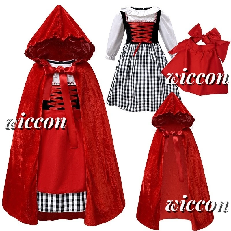 Roztomilý kostým s kapucňou Red Riding Hood pre dievčatá s kostýmom Cape Makeup Ball Party
