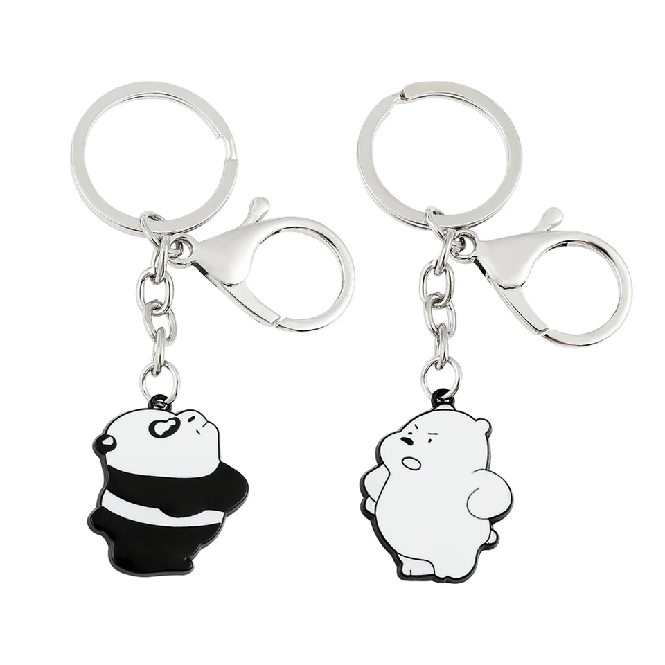 Roztomilý kovový odznak kovového smaltu Panda Pendant Keychain Módne doplnky pre ženy Keychain všestranný darček Kawaii