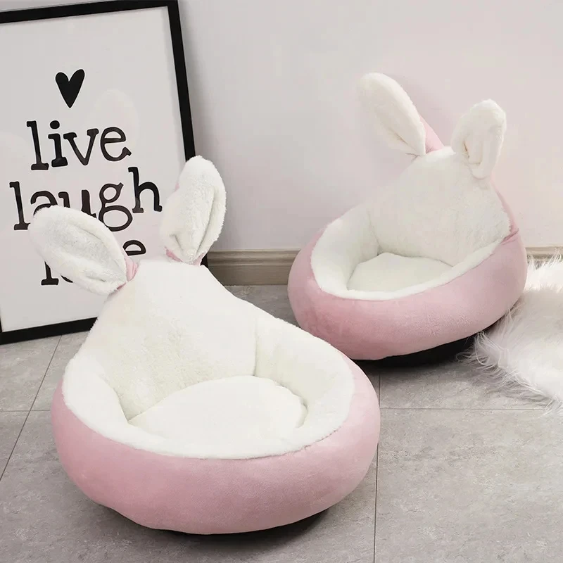 Roztomilý králičie uší psie mačka mačka zima teplý rohož Pes vankúše Furry šteniatko chovateľská stanica mačka spa