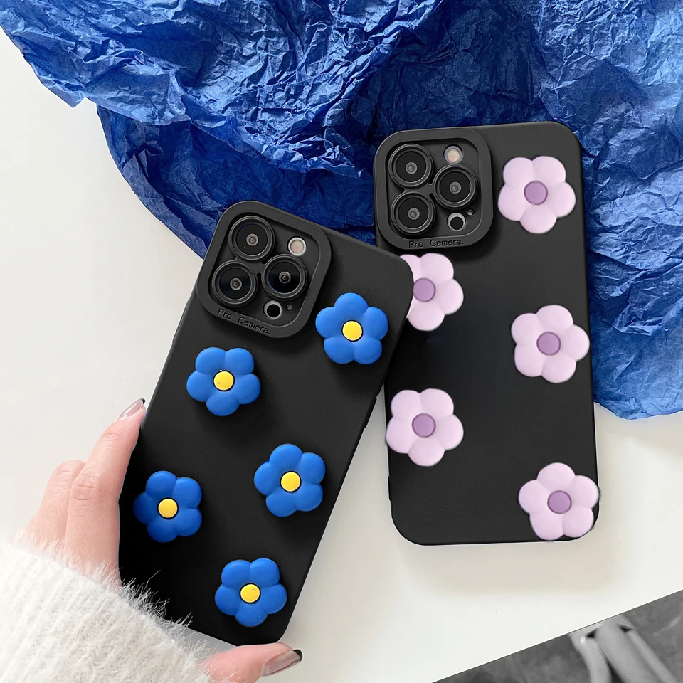 Roztomilý Kórea Ins Lovely Diy Flowers puzdro pre doogee n55 n50 n40 pro n20 n10 y7 y9 plus x98 x96 Pro Daisy Flower TPU Soft Cover