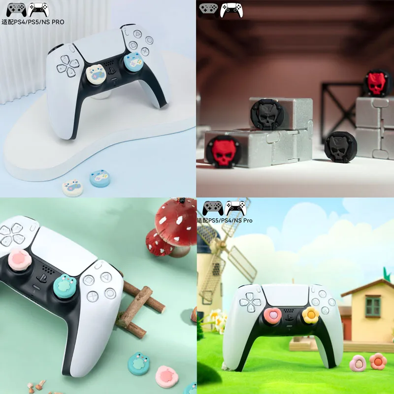 Roztomilý mačkový žaba palcovou paličkou Grip Cap Joystick Cover pre Sony PS5 PS4 PS3 Xbox One/360 Slim Series X/S Switch Pro Protector Case