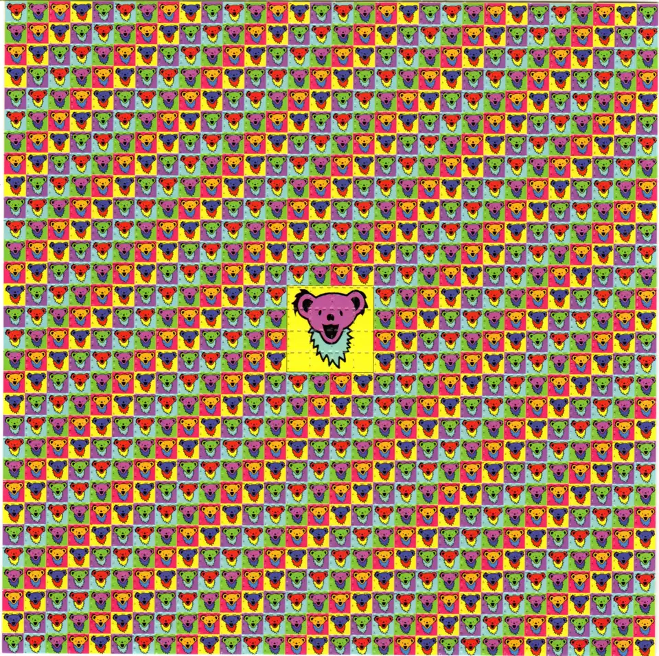 Roztomilý medvedí hlava psychedelická lsd kyselina zadarmo blotter art