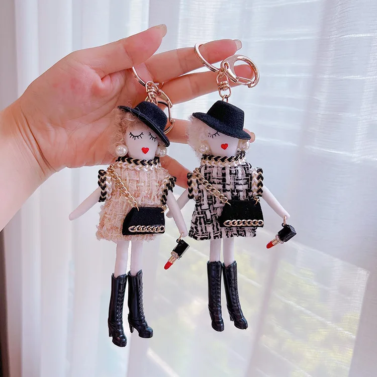 Roztomilý plyšový doll Keychain for Women Girl Dolls