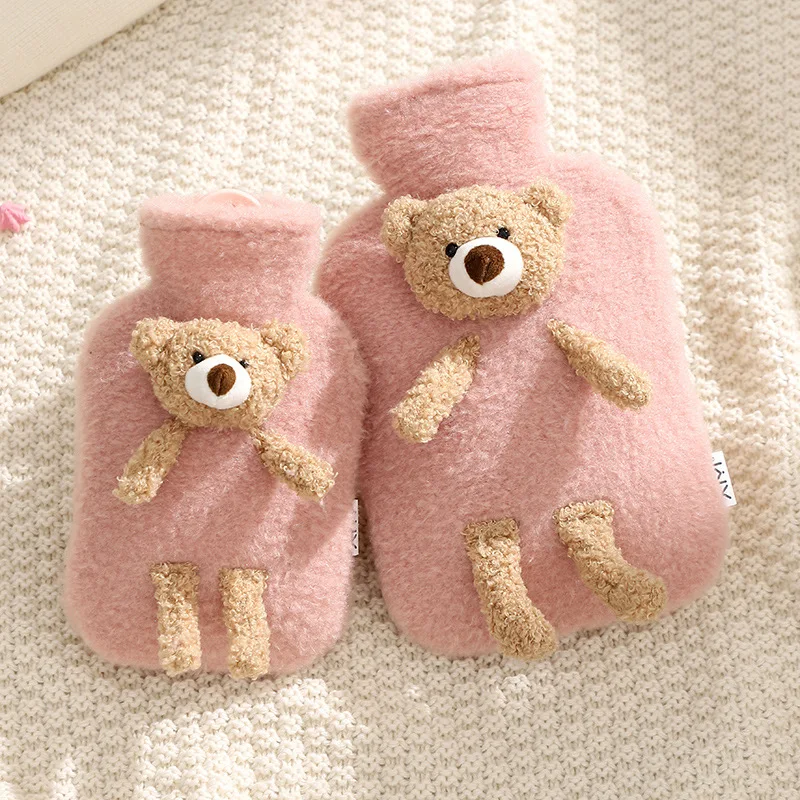 Roztomilý plyšový medveď teplý vodný vrecko PVC Materiál Vstrekovanie recyklovateľná ruka teplá horúca fľaša prenosné zimné teplo roztomilé