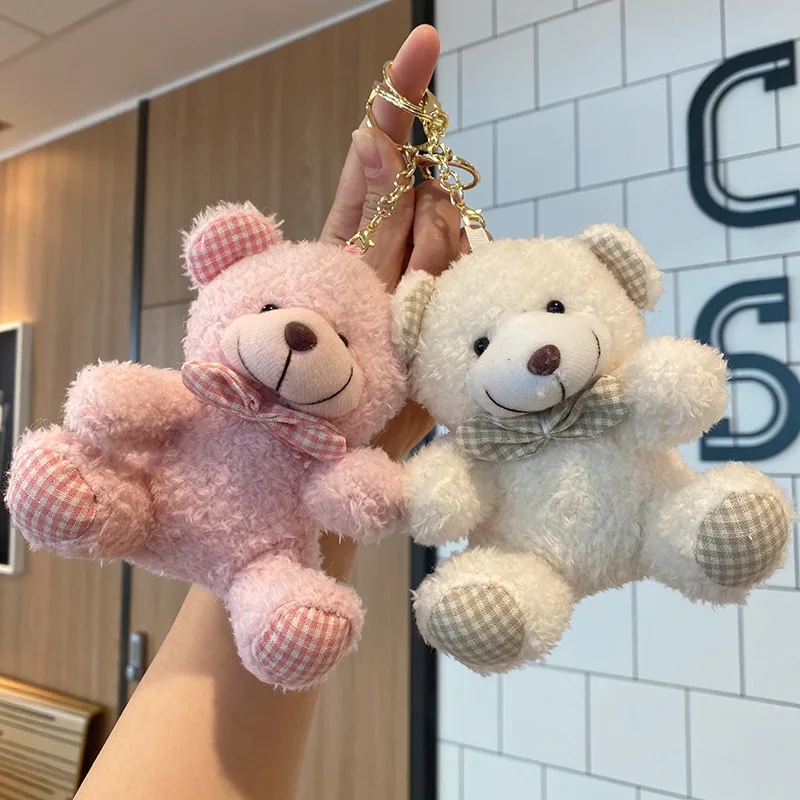Roztomilý plyšový prívesok Karikatúra zvierat kľúča plyš Plush Doll Auto kľúča reťazec taška prívesok narodeniny darček pre deti pazúry