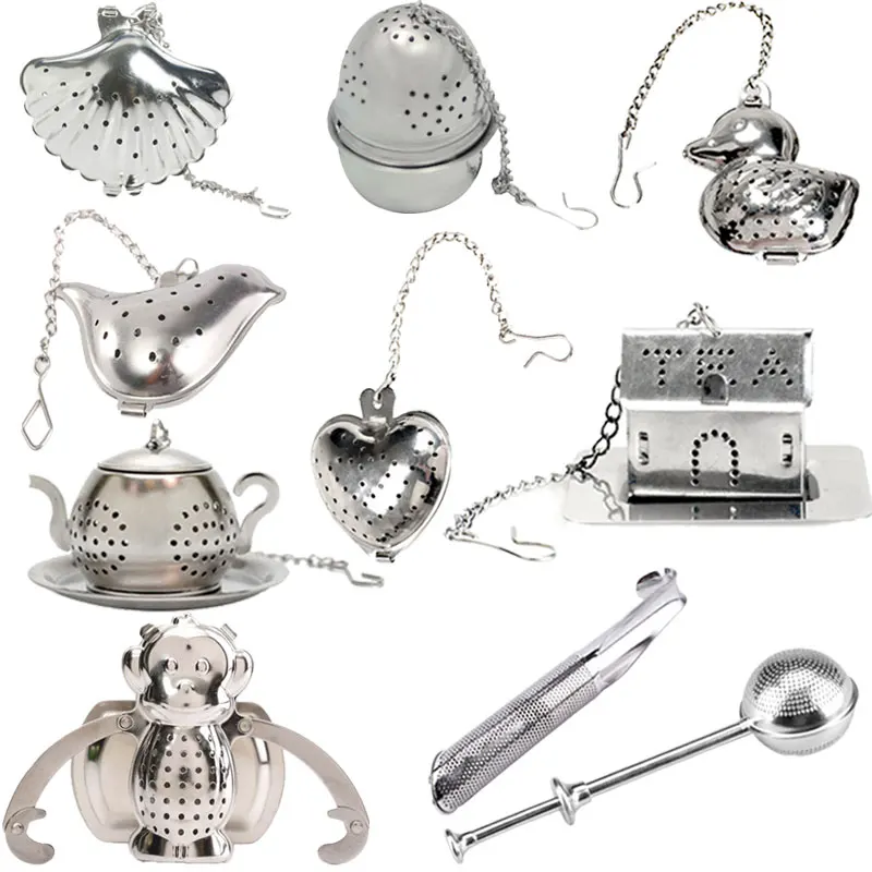 Roztomilý praktický kreatívny z nehrdzavejúcej ocele Infuser Filter Tea Lall Spoon Kuchynské domácnosti Gadget čaj Tvorba dodávok